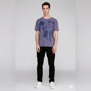 Marc Anthony dark blue abstract graphic short sleeve t-shirt - words